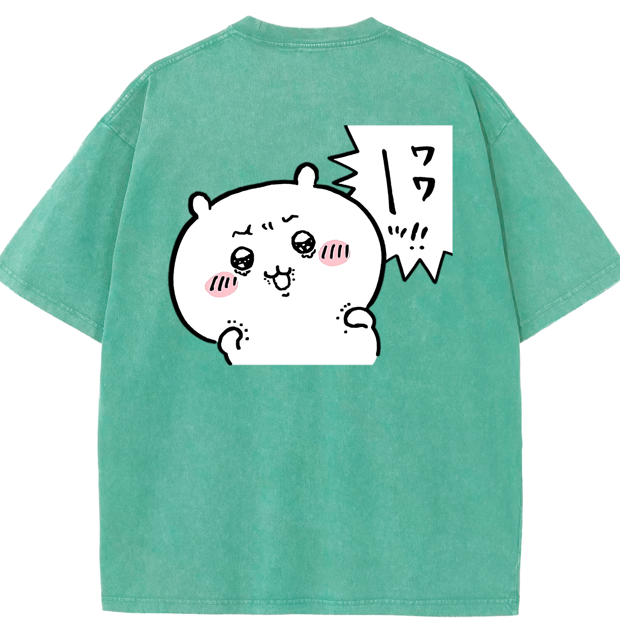 （画像用） ちいかわ ちいかわ Chii-kawa chiikawa 綿100% ヴィンテージ風 半袖Tシャツ（背面プリント）